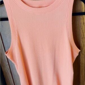 American Eagle Outfitters Pink Ribbed Sleeveless Tank Top